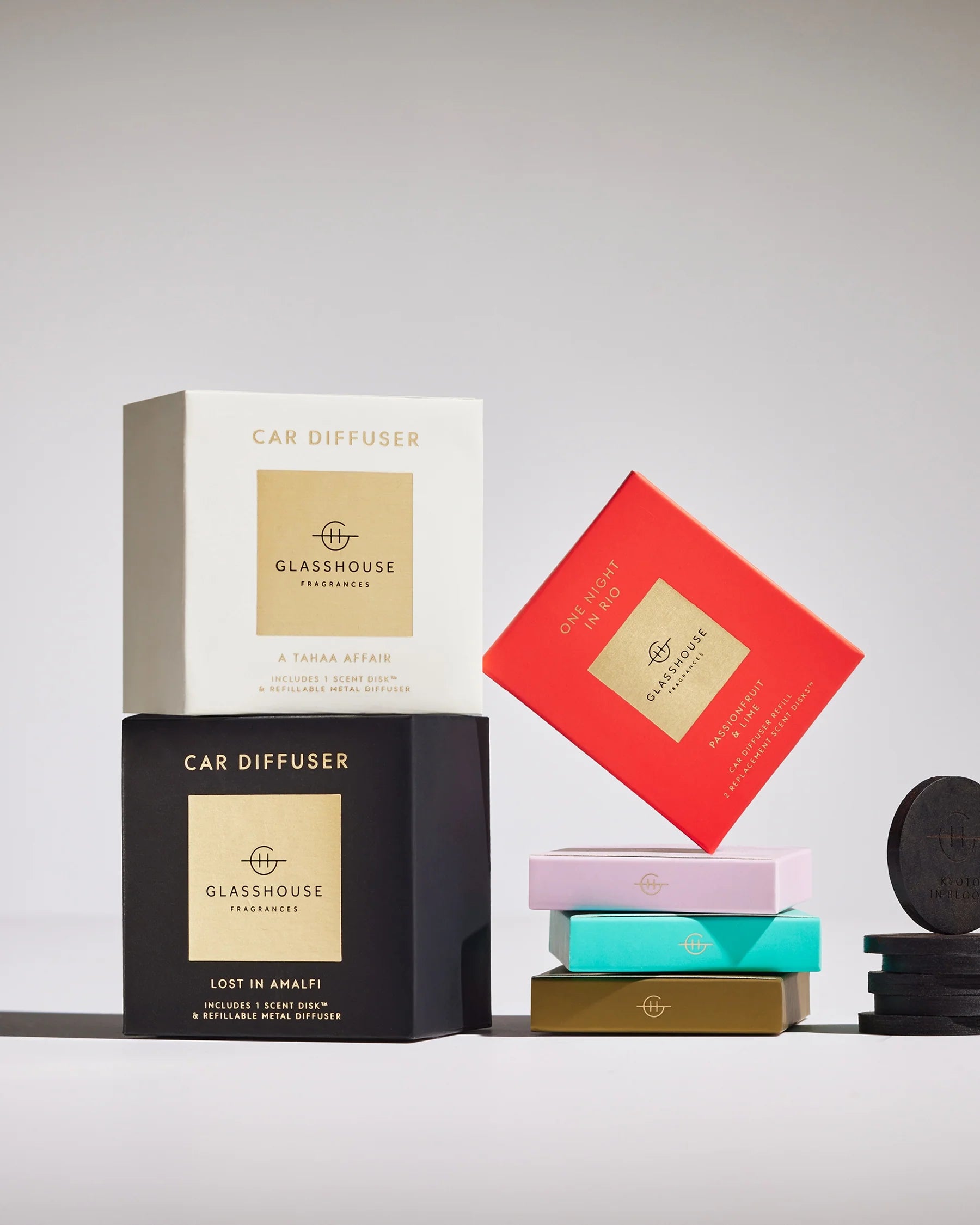 Gold Car Diffuser - Scent Disk A TAHAA AFFAIR