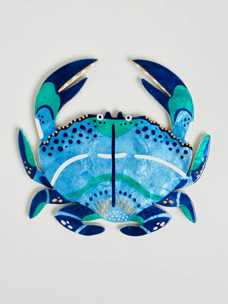 Beach Club Blue Crab Wall Plaque