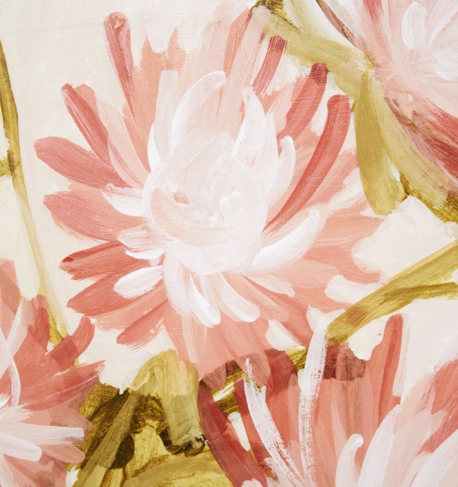 Wild Blooms Blush Framed Circle Canvas