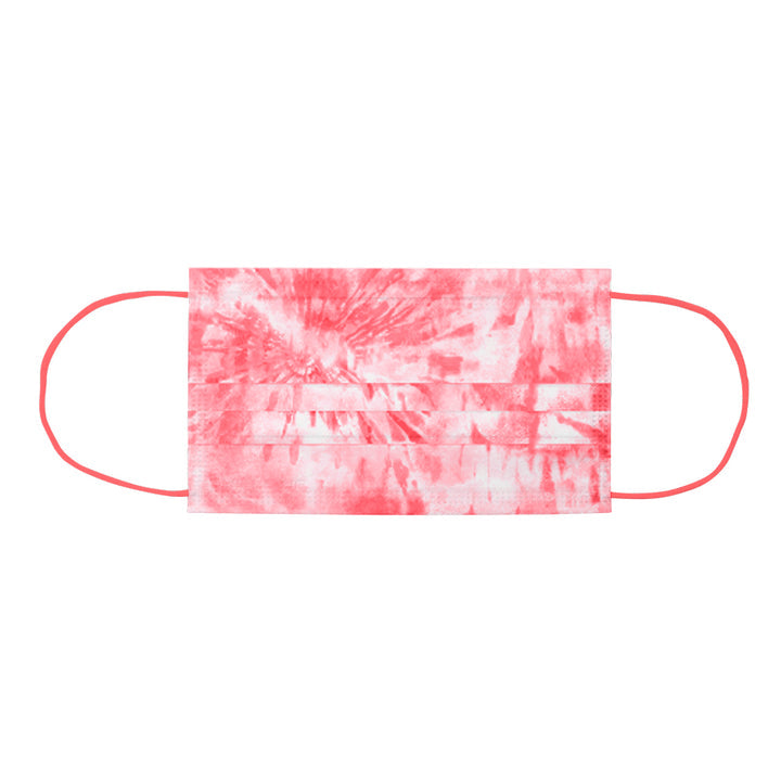 Tie Dye Coral Disposable Face Mask 5 Pack