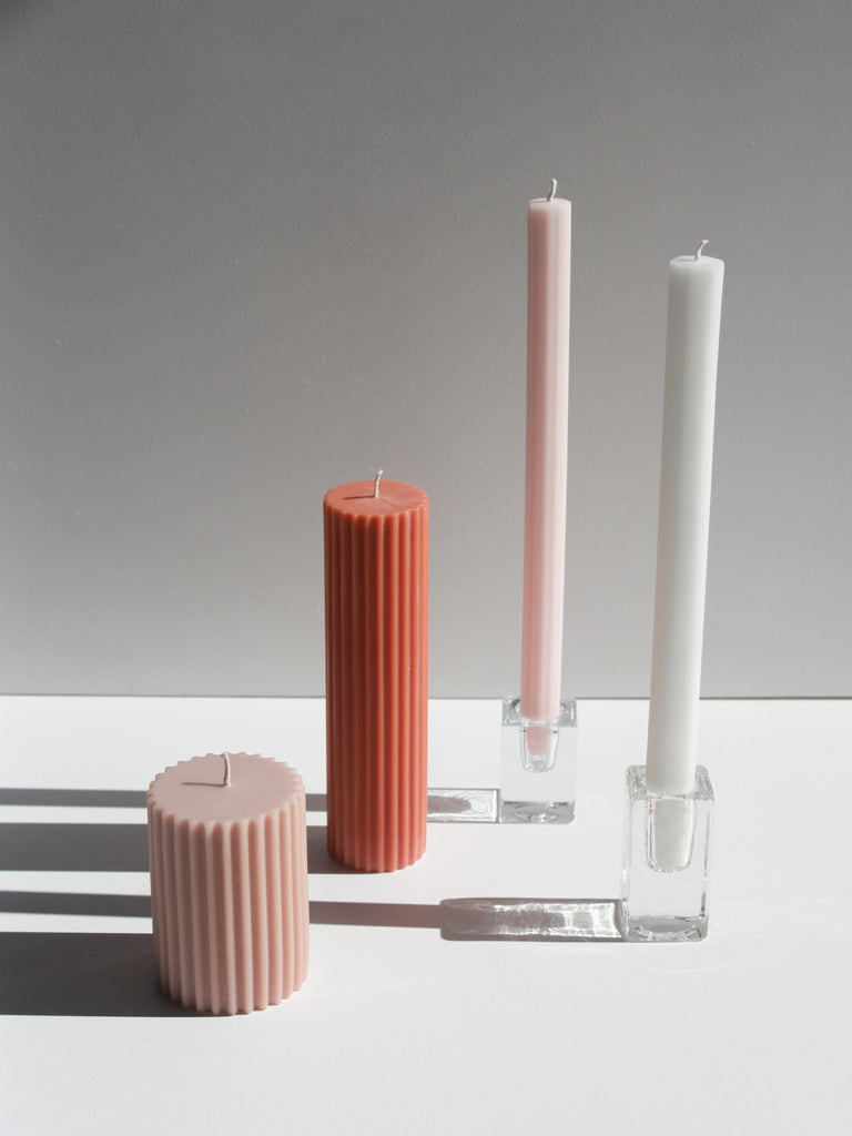 Short Eco Fluted Pillar Candle