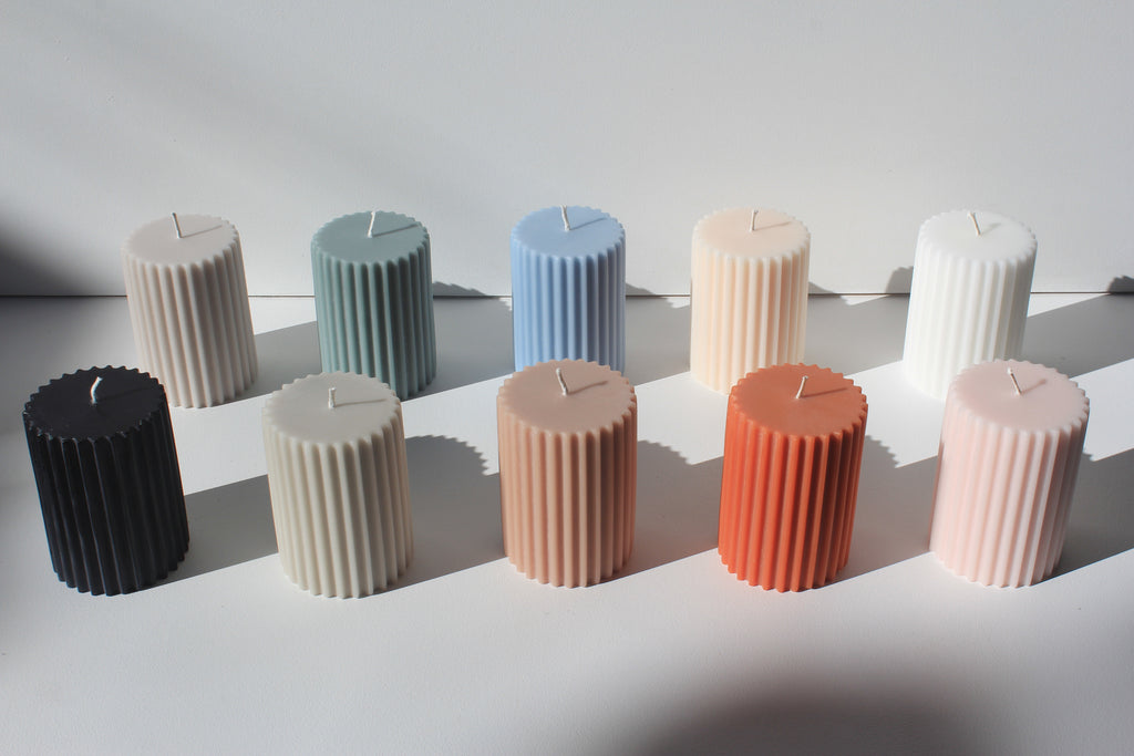 Short Eco Fluted Pillar Candle