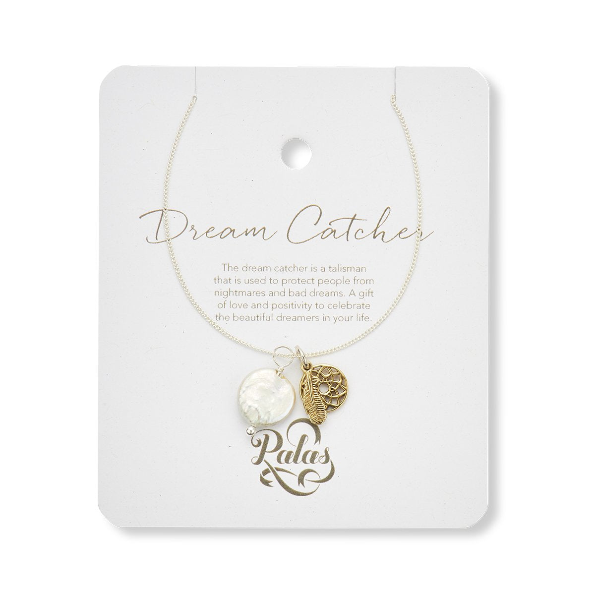 Dream Catcher & Pearl Amulet Necklace