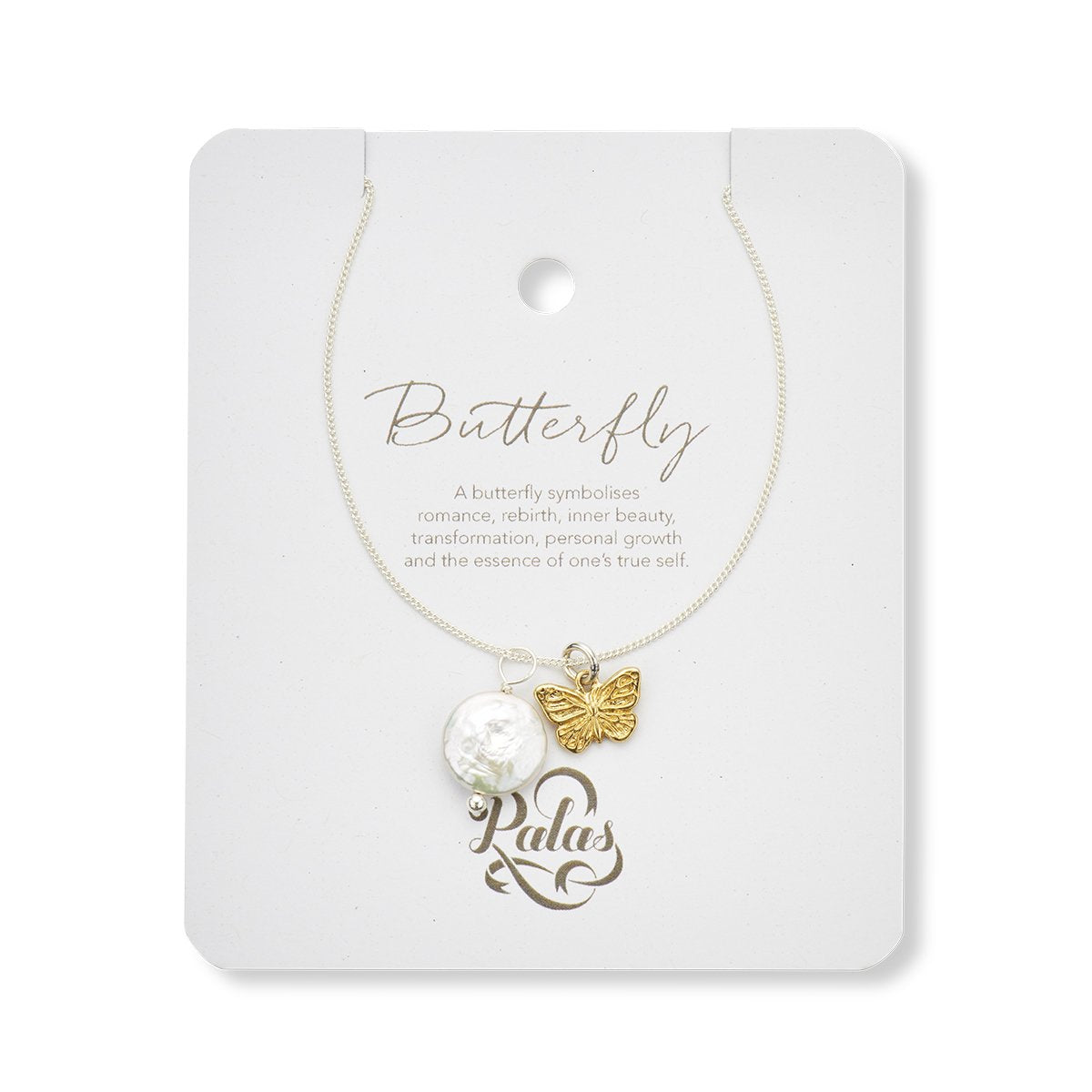 Butterfly and Pearl Amulet Necklace